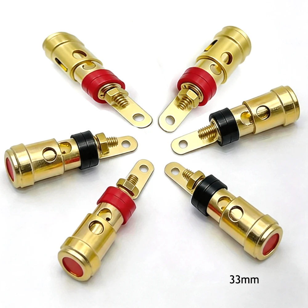 6PCS Push-Type Self-Locking Spring Terminals - Durable Speaker Tool-Free Quick Install High-Conductivity Electrical Sockets