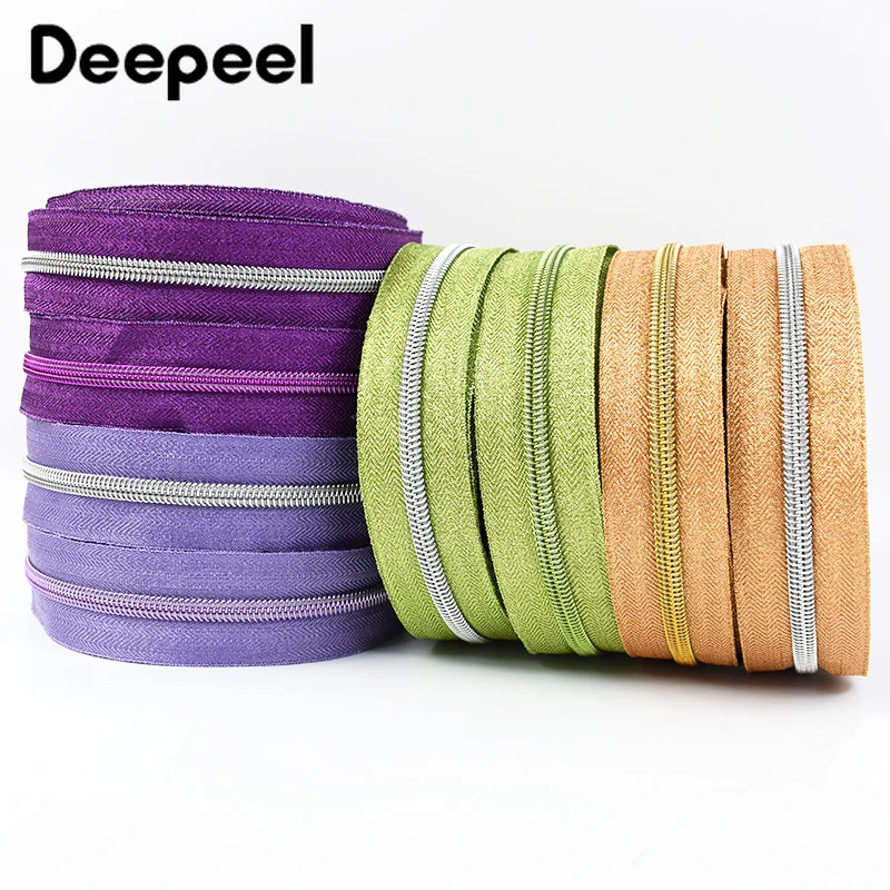 

1-5M 5# Nylon Zippers By Meter Sewing Jacket Zips Closure Bag Pocket Coil Zipper Roll Plastic Zip Repair DIY Garment Accessories