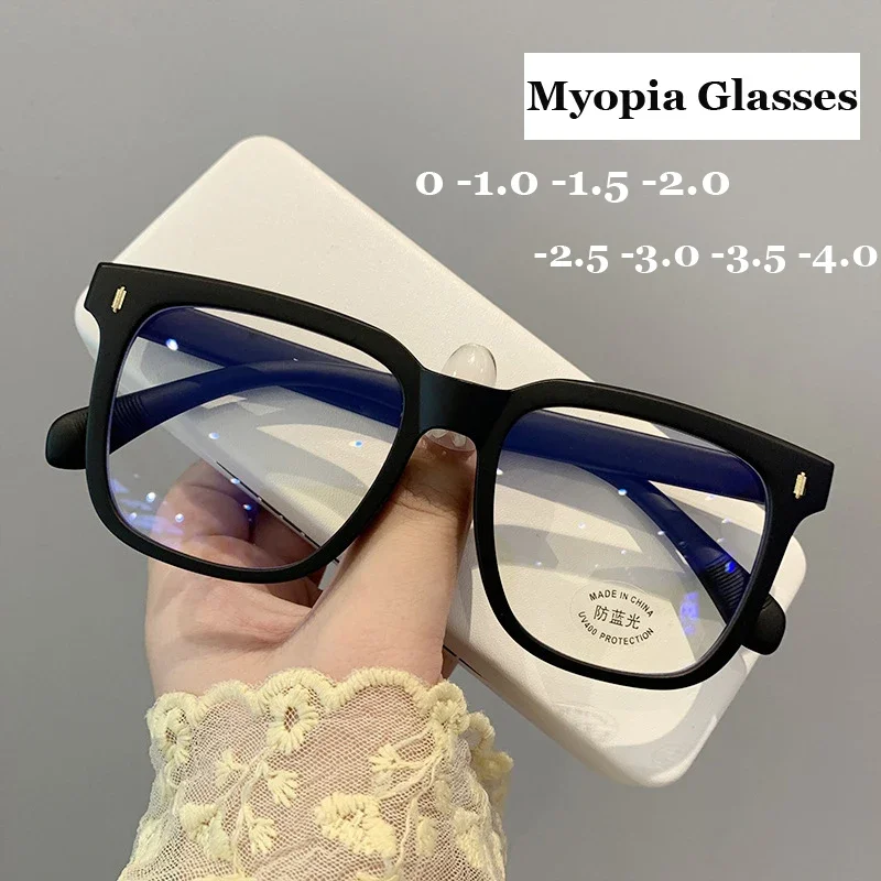 

Square Frame Anti-Blue Light Myopia Glasses Fashion Retro Men Women Eye Protection Eyewear Optical Spectacles Minus Glasses