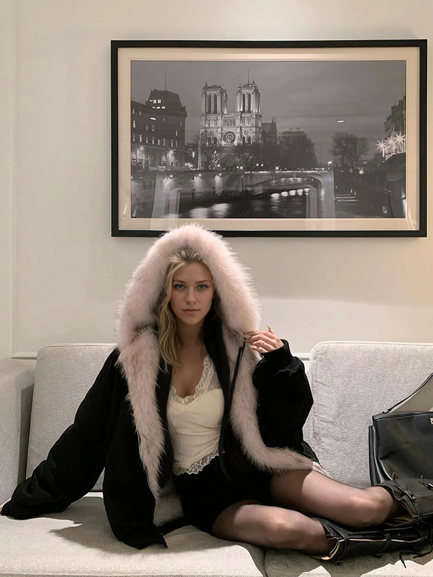 Women's Double-Sided Eco-Friendly Mink Imitation Fur Jacket Warm Mountain Carving Cotton Warmth Seat for Fashionable Winter Wear