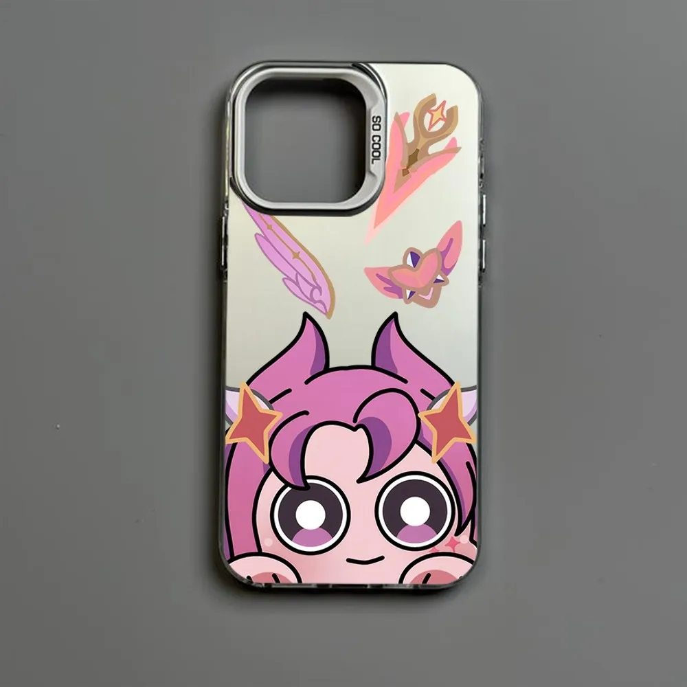 V-Valorant Game C-Character Art Phone Case IMD Color Silver Shell For IPhone 16 15 14 13 12 11 X XR Pro Max Plus