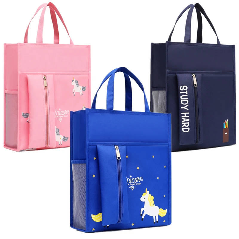 Mode grundschule student buch tasche A4 leinwand wasserdichte ablaufen tasche double side tasche cartoon große kapazität tote tasche