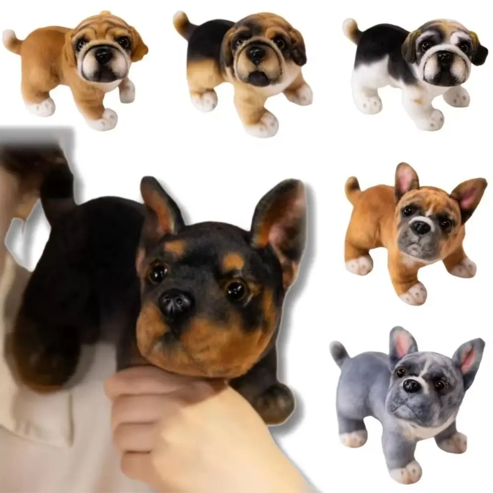 Boys Girls Simulation Stand French Bulldog Cute Pet Lifelike Dog Stuffed 22cm Realistic Baggle Dog Girls Gifts