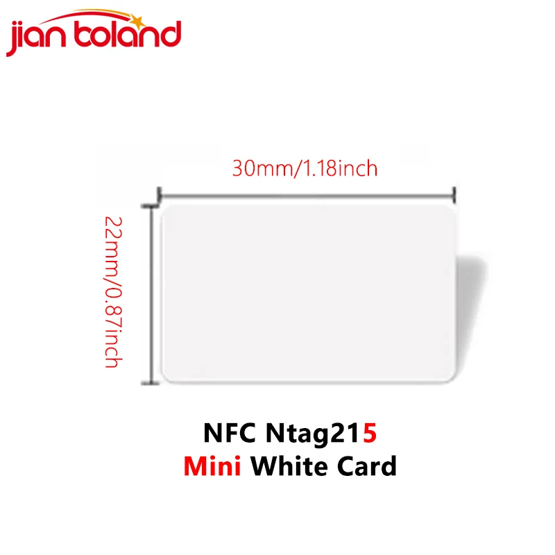 Rectangle 30pcs Mini NFC Ntag215 White Cards 13.56MHz ISO 14443A NTAG 215 RFID Tag Used Widely For NFC Enabled Devices