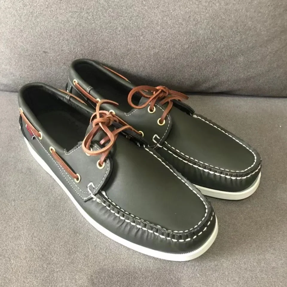 

Sebago Homme Men Genuine Leather Driving Shoes,Docksides Classic Boat Shoe,Brand Design Flats Loafers For Men AB285