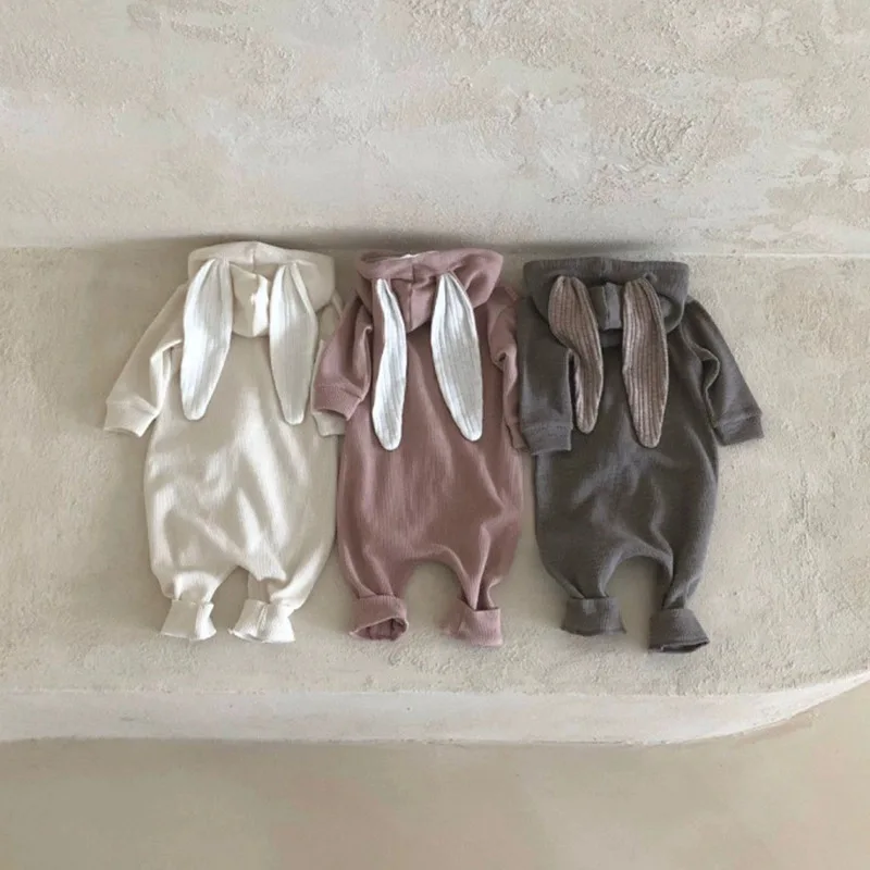 2025年ベビー可愛いウサギ耳ロンパース 秋 子供服 海外風ジャンプスーツ お出かけ服