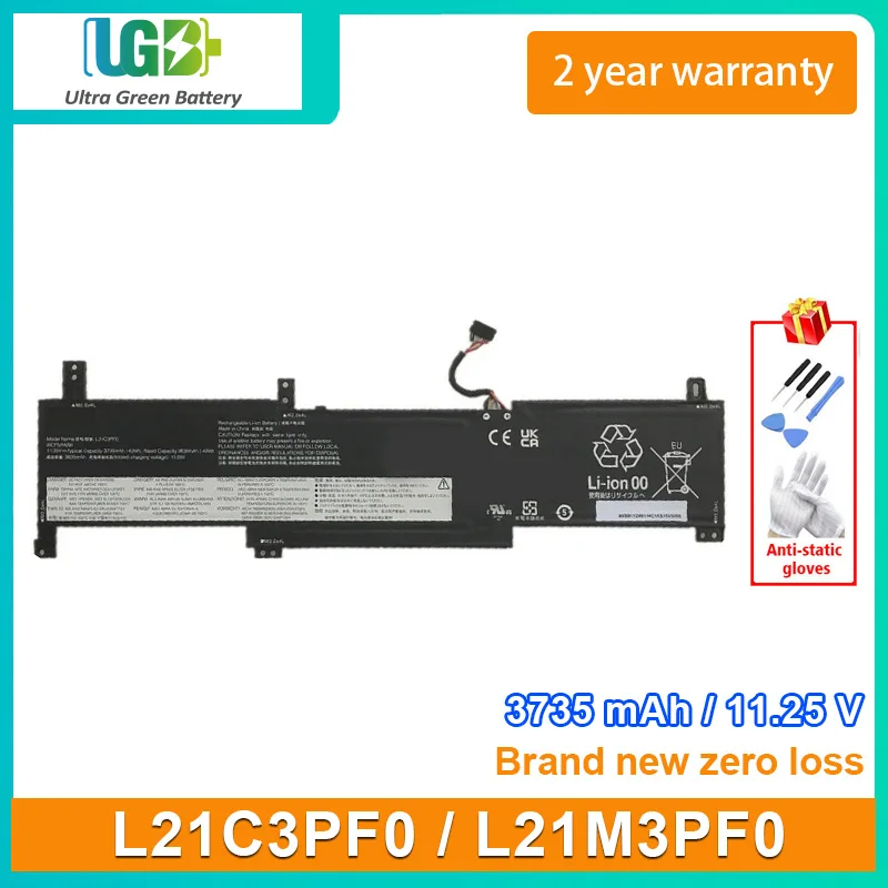 

UGB New L21C3PF0 L21M3PF0 Laptop Battery For Lenovo IdeaPad 1 14ADA7 14ALC7 14IAU7 14IGL7 14IJL7 15ADA7 15ALC7 15IAU7 L21L3PF0