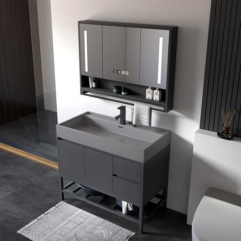 세라믹 일체형 세면대, 욕실 캐비닛, 세면대 캐비닛, 일체형 싱크대 스타일, 세면대, 스마트 유리 세면대