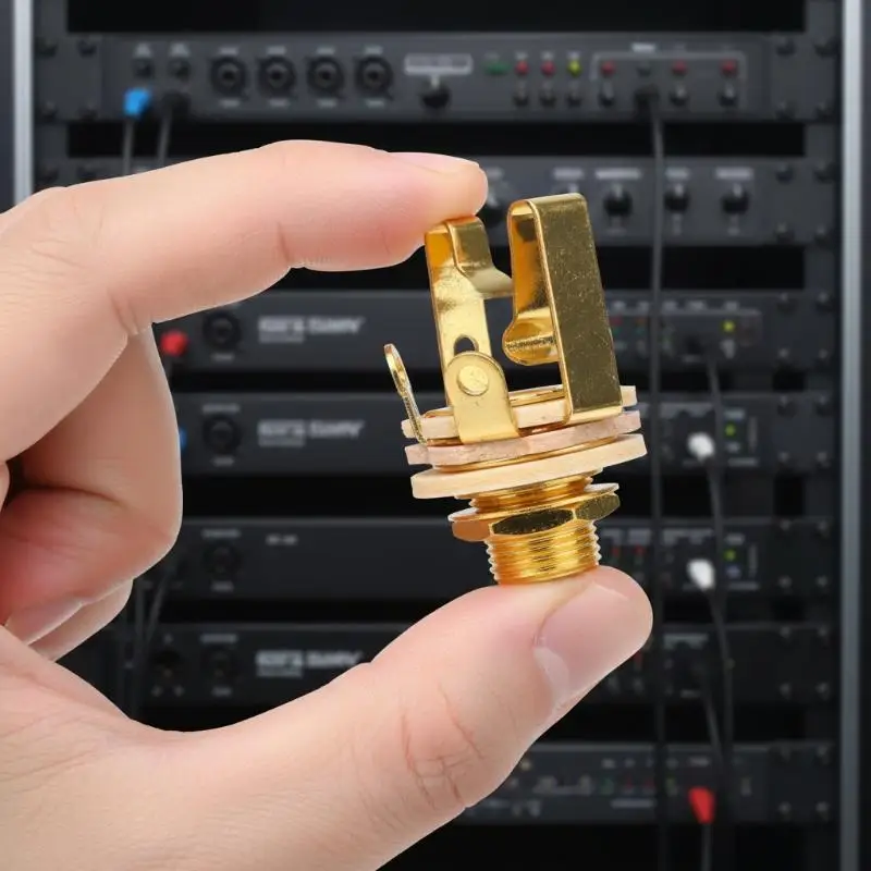 6.35mm 1/4 Inch Guitar Jacks Stereo 3 Pole Connectors for Electric Guitar Sound Enhancement