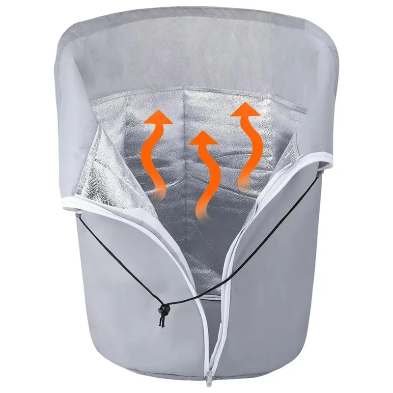 

A21I-Пластение чехлы Защита от замерзания Одеяла от мороза Куртка многоразового использования на шнурке Защита от мороза с застежкой-молнией для сада