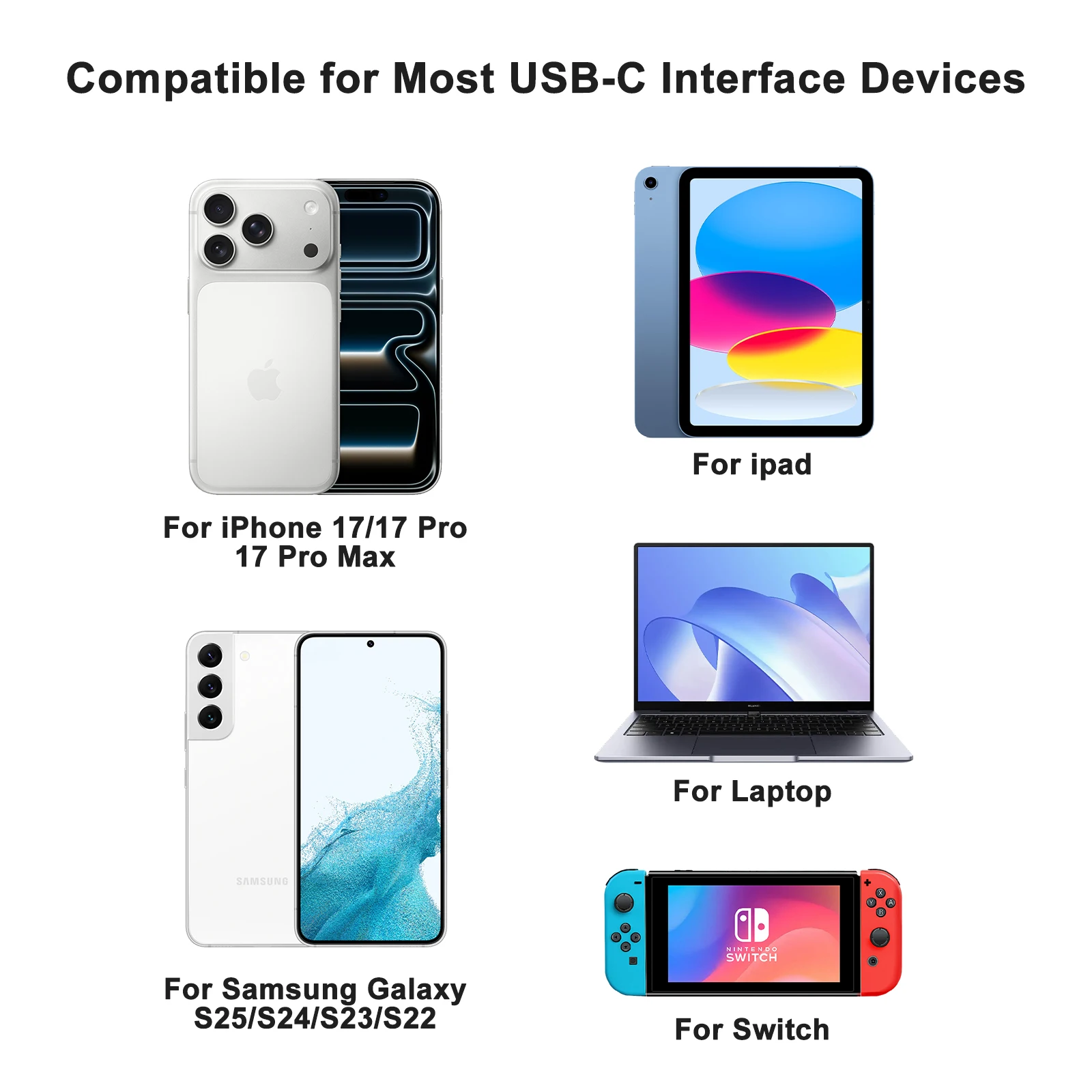 90 Degree USB to Type C Data Cable For IPhone 17 16 15 Pro Max Samsung Galaxy S25/S24/S23/S22 iPad Laptop Switch Charger Cable