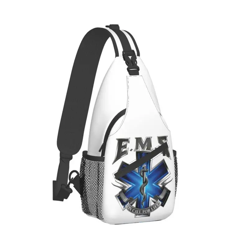 Ems Star of Life Sling Bag for Men, paramédico médico, peito de ombro, mochila crossbody, ciclismo, camping, mochila, moda emt