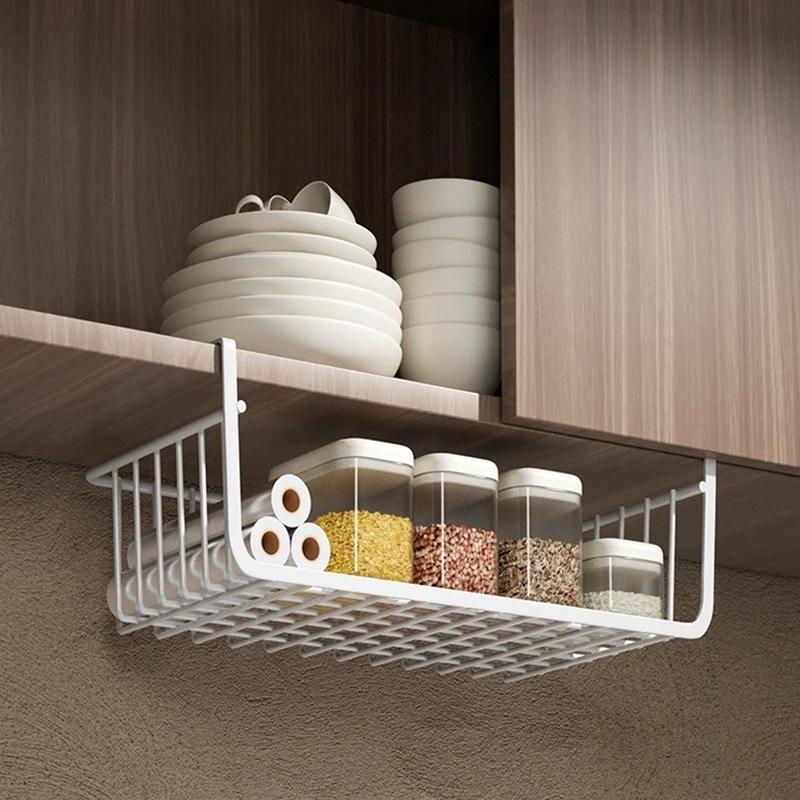 

Shelf Wall-mounted Layered Storage Basket No Punching Storage Rack Multifunctional Shelf