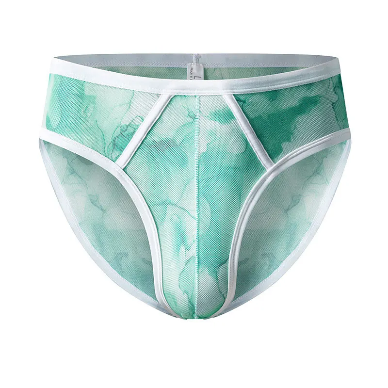 Men's Mesh Briefs Personalized Transparent Comfortable Underwear Breathable Quick-drying Ice Silk Youth Triangle