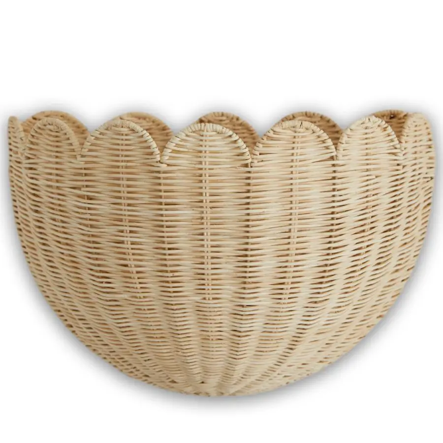 

Scalloped Wicker Wall Basket The Original Hand Woven Basket Scalloped Decor Wall Hanging Baskets 16 x 10 x 7In Hanging Wall Bask