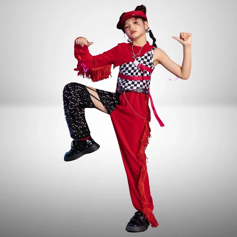 أزياء رقص الجاز العصرية للفتيات، مجموعات رقص الشوارع للأطفال، مجموعات أزياء أداء الهيب هوب للأطفال