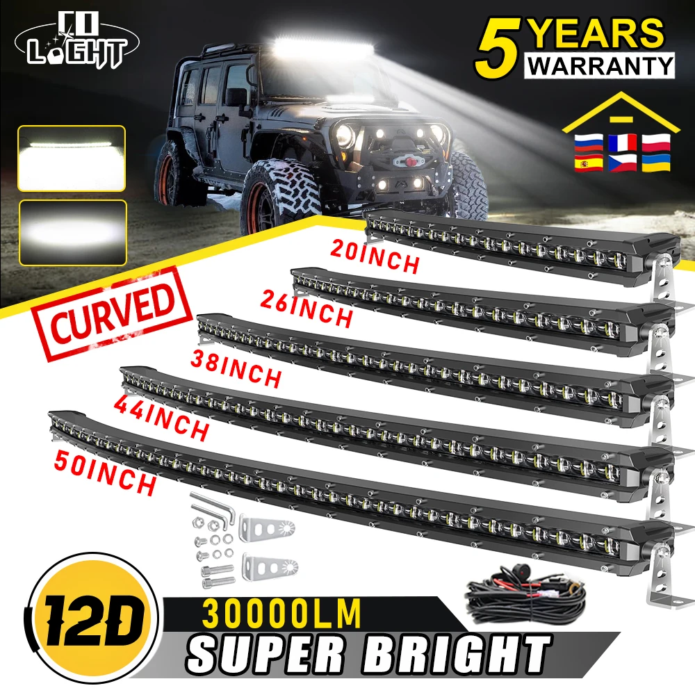 

CO LIGHT 12D LED Light Bar Off Road 20" 26" 32" 38" 44" 50" High Power DRL Led Work Lights for 4X4 4WD ATV Truck SUV 12V 24V