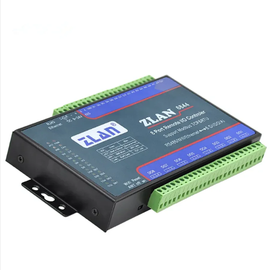 Zlan6844 Rs485 Wifi Ethernet Rj45 8channel Di Ai Do Rs485 Modbus I/o modul Rtu Data kolektor pengendali jarak jauh modul papan