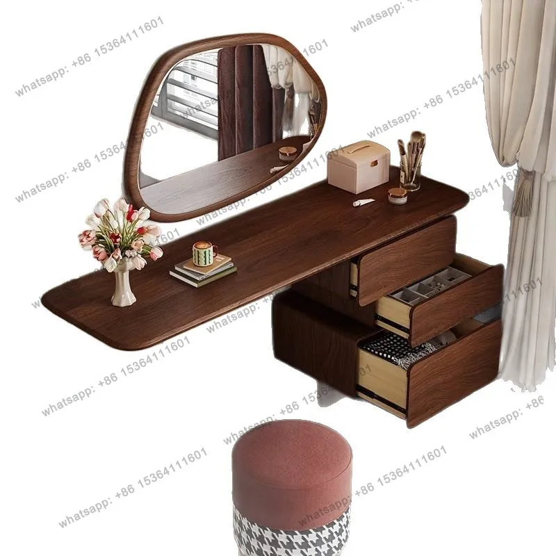 

Комод в стиле французского ретро из массива дерева, выдвижной, для спальни, прикроватный, из американского ореха, туалетный столик