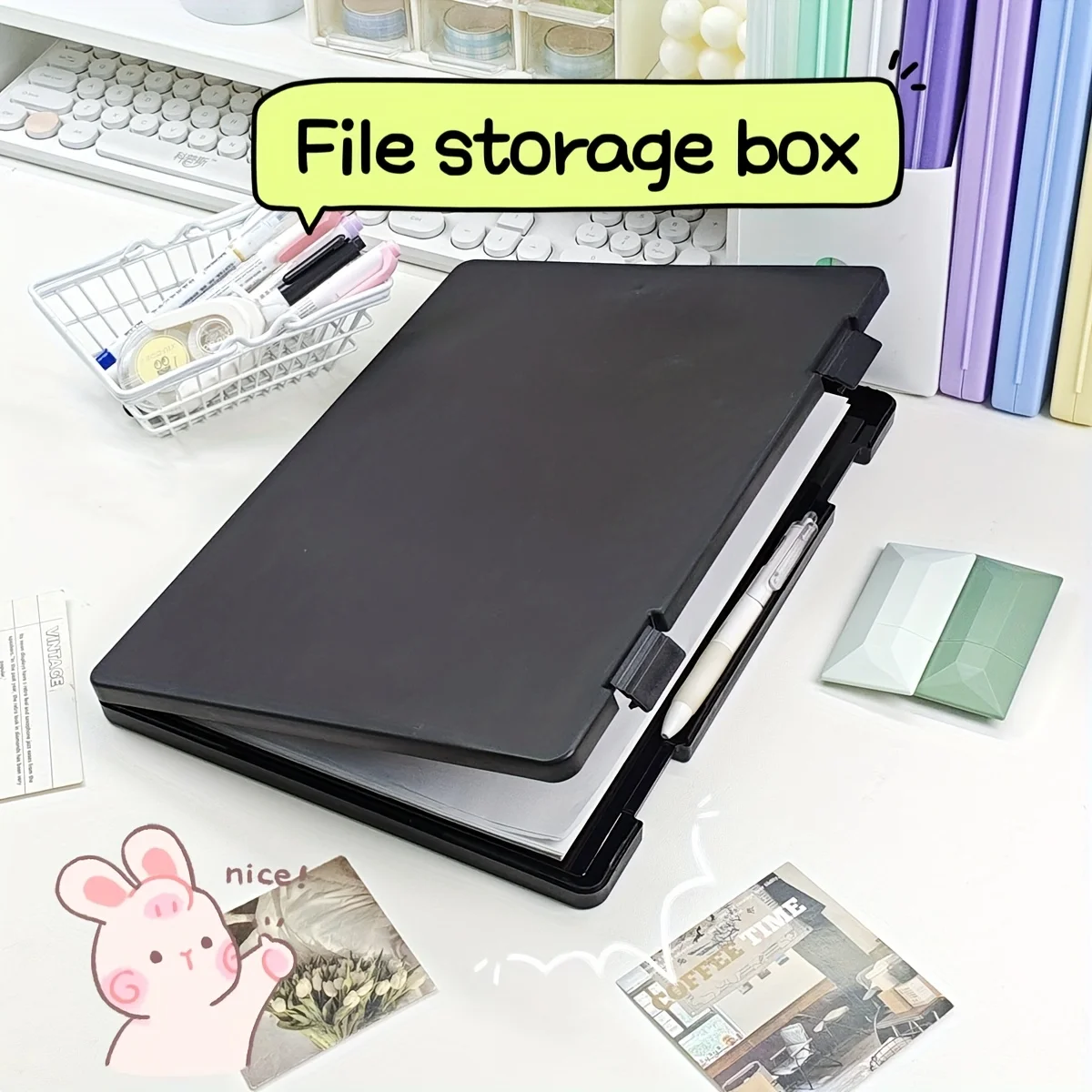 حامل ملفات متعدد الوظائف، ووسادة كتابة، ومشبك مستندات، ومنظم أوراق الاختبار، وتخزين العقد للوازم المكتبية #2