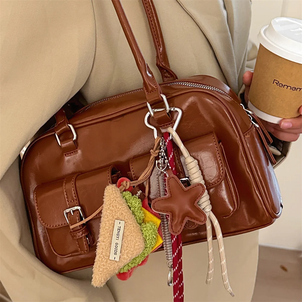 Cute Keychain Fashionable Ice Cream Keychain Hamburger Keychain Cute Bag Pendant For Car Rearview Mirror Handbag Phone