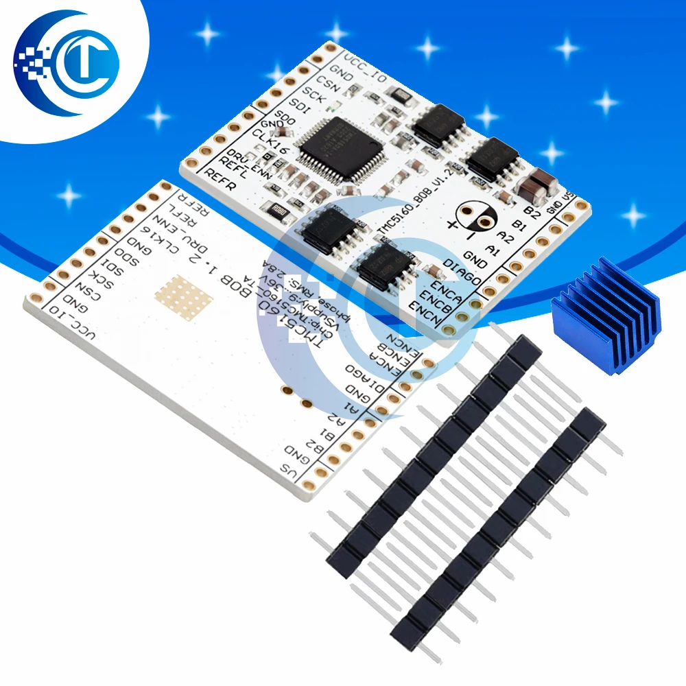 3D Printer Parts TMC5160TA-V1.0 BOB High Power Stepper Motor Driver TMC5160 StepStick Super Silent with StealthChop/SpreadCycle