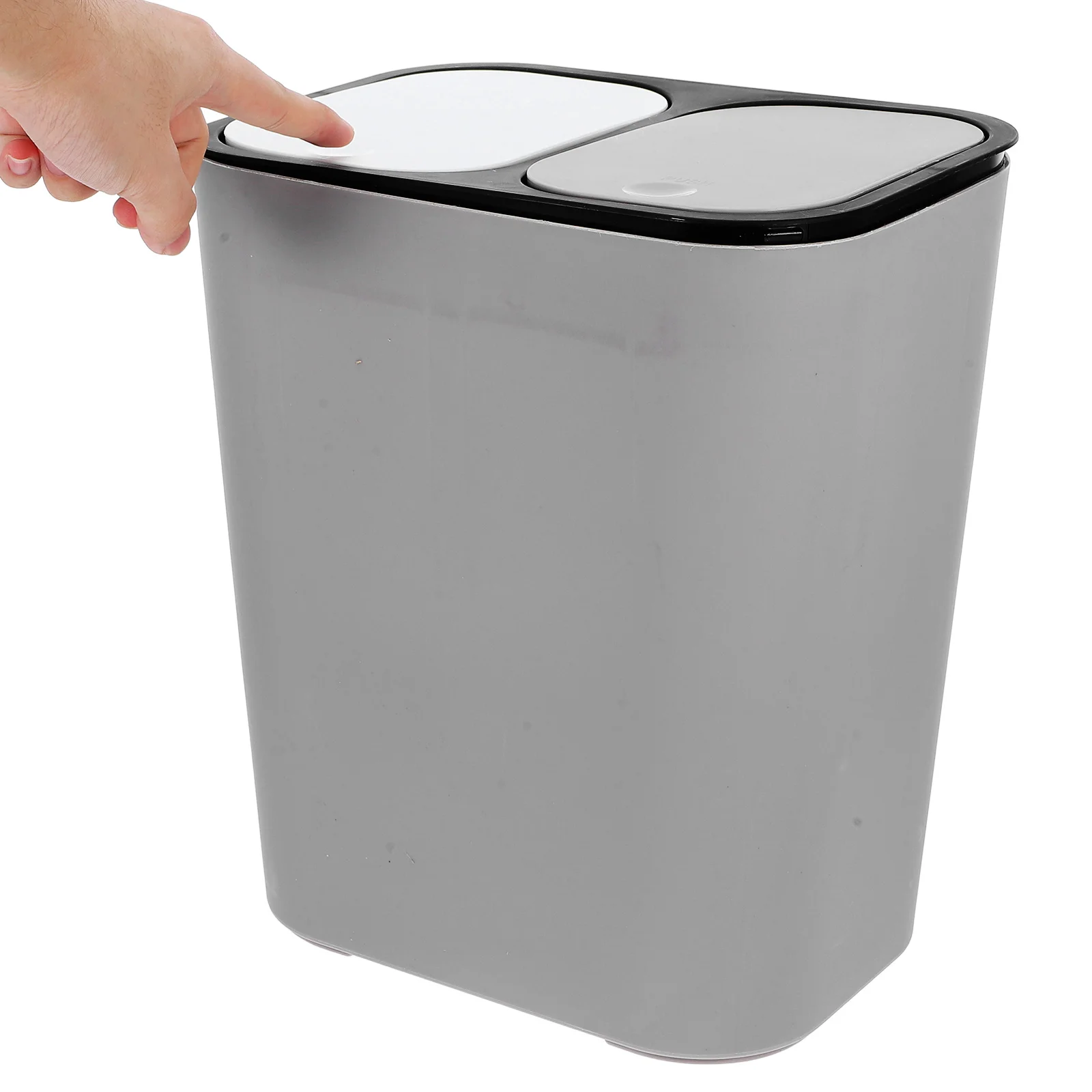 Garbage Can Trash Bin Bucket for Office Recycling Wet and Dry Separation Dual Rubbish Food Waste Composter Kitchen Abs