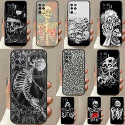 Gothic Fashion Skull Case For OPPO A96 A76 A16 A94 A74 A54 A53 A57 S A15 A52 A72 A93 A5 A9 A31 A17 A77 A78 Coque