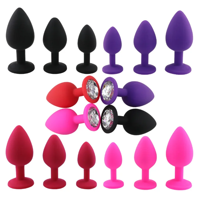 3 Size/set Metal Anal Plug Sex Toys Soft Silicone Butt Plug For Women/Men/Couples Adult Game Masturbator Anal S/M/L Diamond Sex