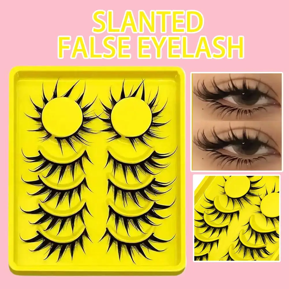 Slant Flying Full Strip Falsche Wimpern 3D Natürliche Dichte Locken Weiche Kreuz Anime Gefälschte Wimpern Verlängerung Make-Up