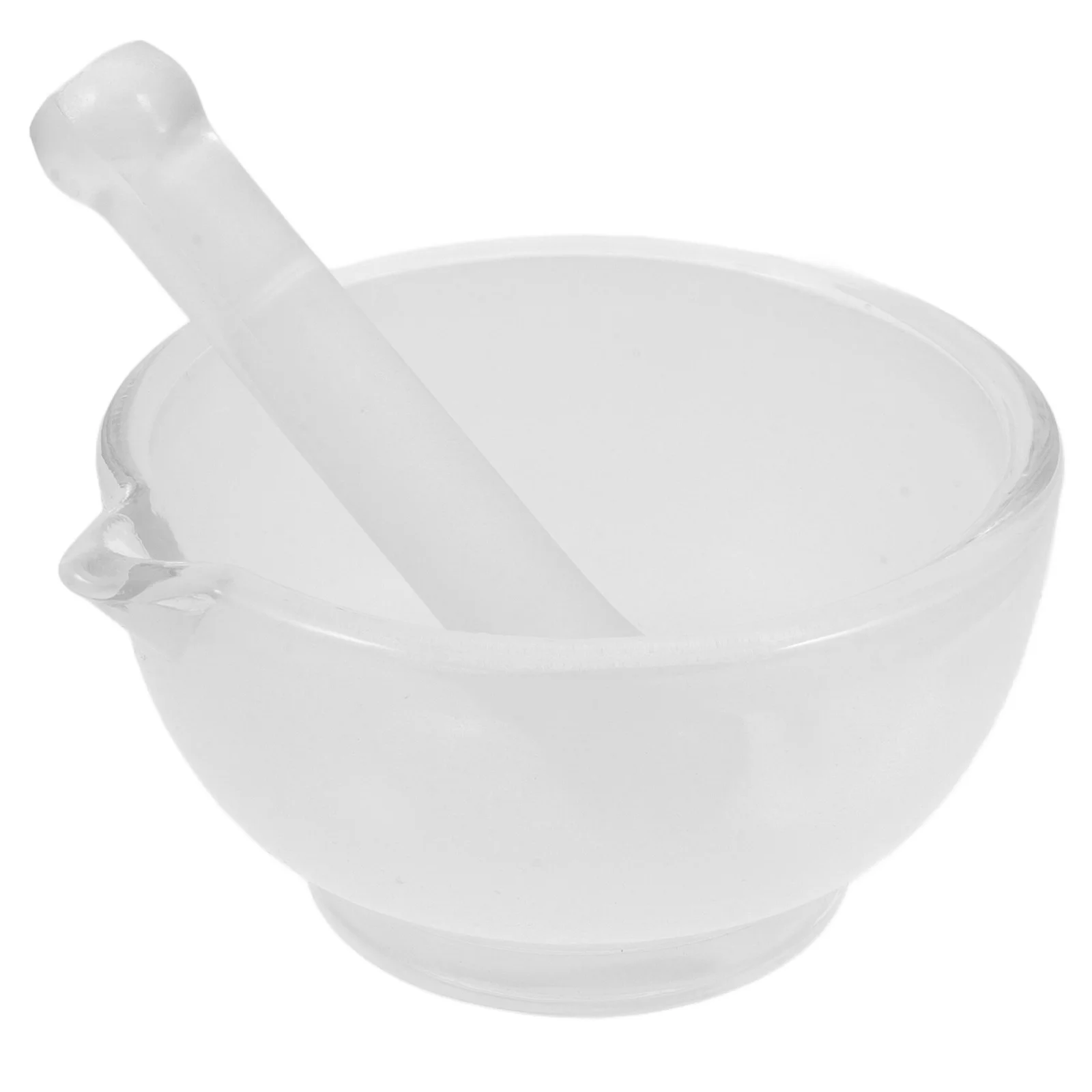 1Set Pestle and Glass Bowl Set Large Capacity Grinding Container for Kitchen Lab Heavy Duty Break Resistant Design