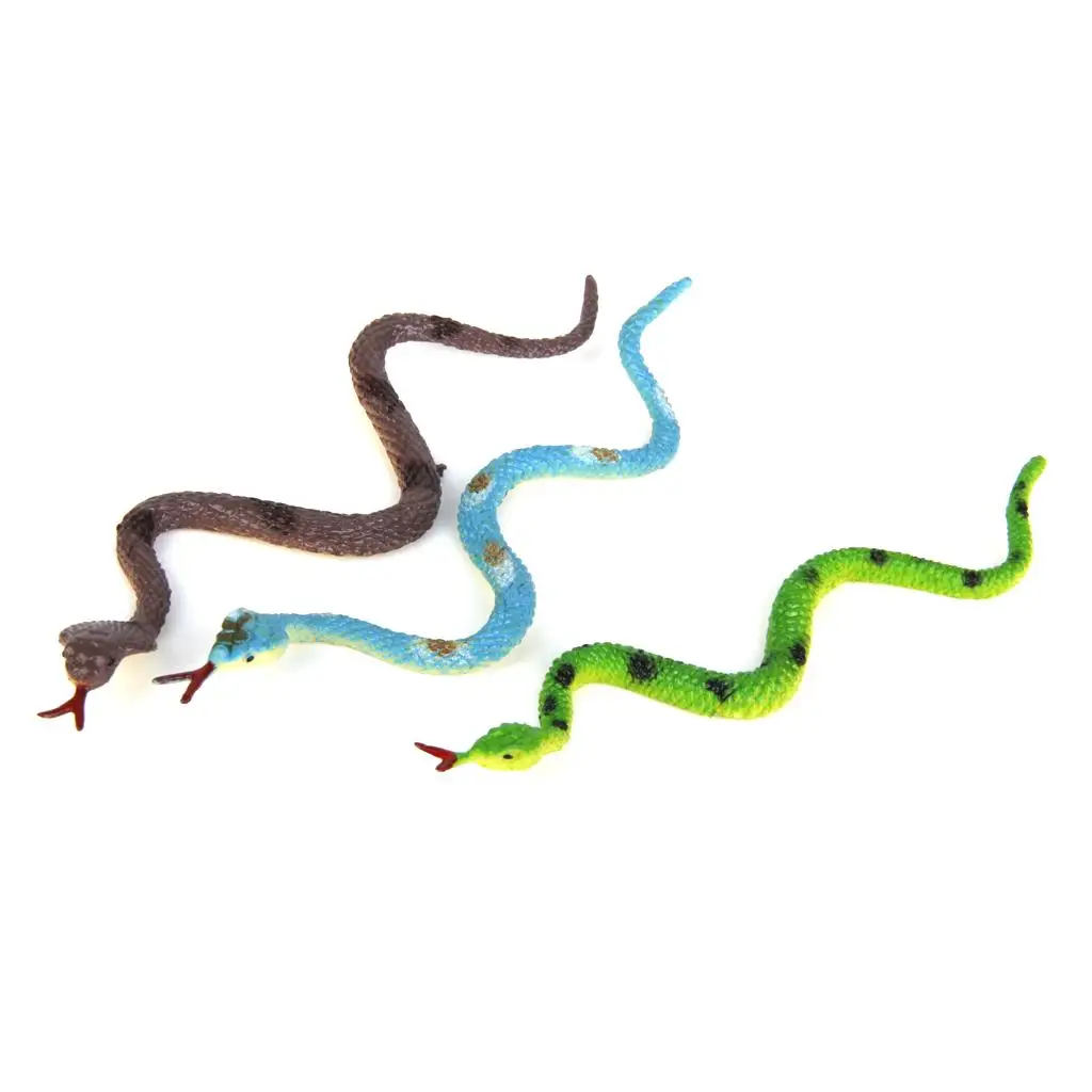 24 Piece Snake Model Plastic Animal Figure Set Pretend Trick Toy for Kids Halloween Prank Party Loot Bag Garden Prop