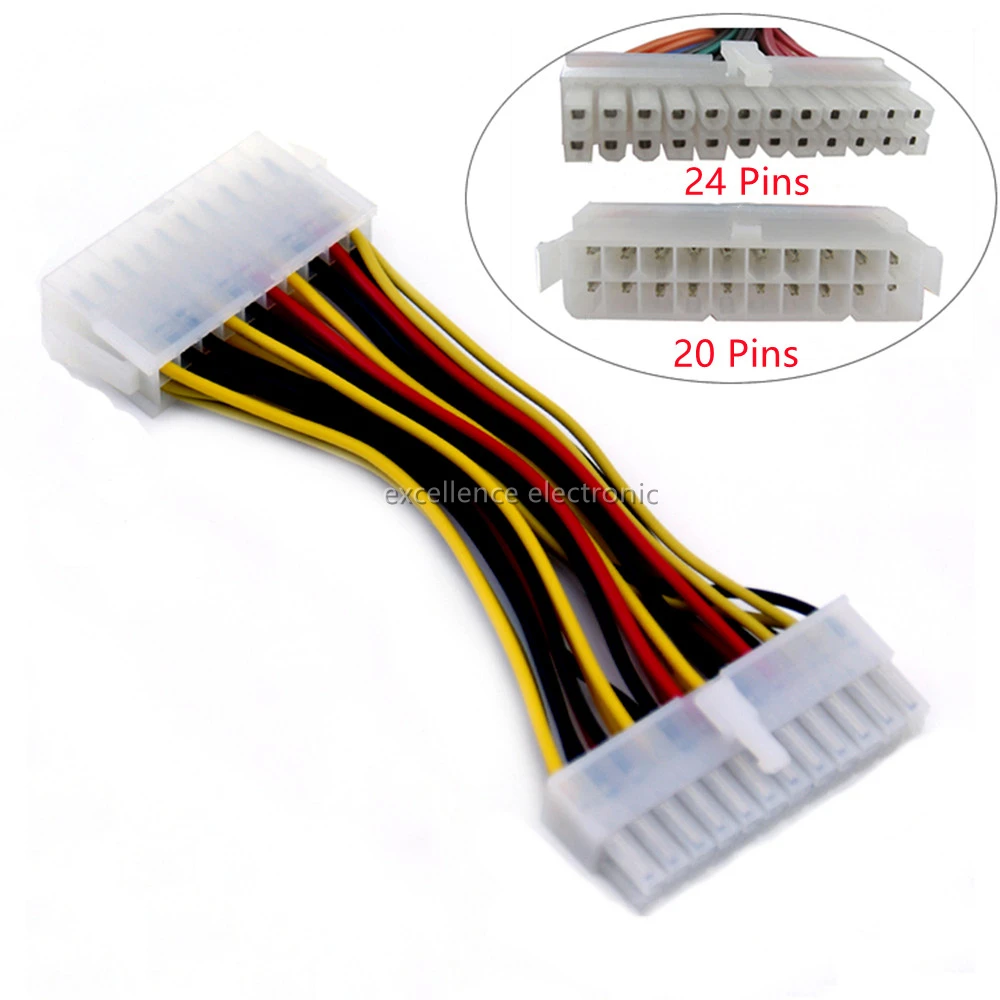 20pin Male To 24pin Female Adapter Cable 20 Pin To 24 Pin Adapter Cable ATX Connector Supply Extension Wire for PC Motherboard