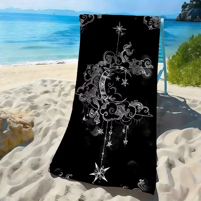 Gothic Pink Thorn Eye Graphic Beach Towel Quick Dry Sand Free Pool Towel Edgy Cool Design Summer Swimming Blanket