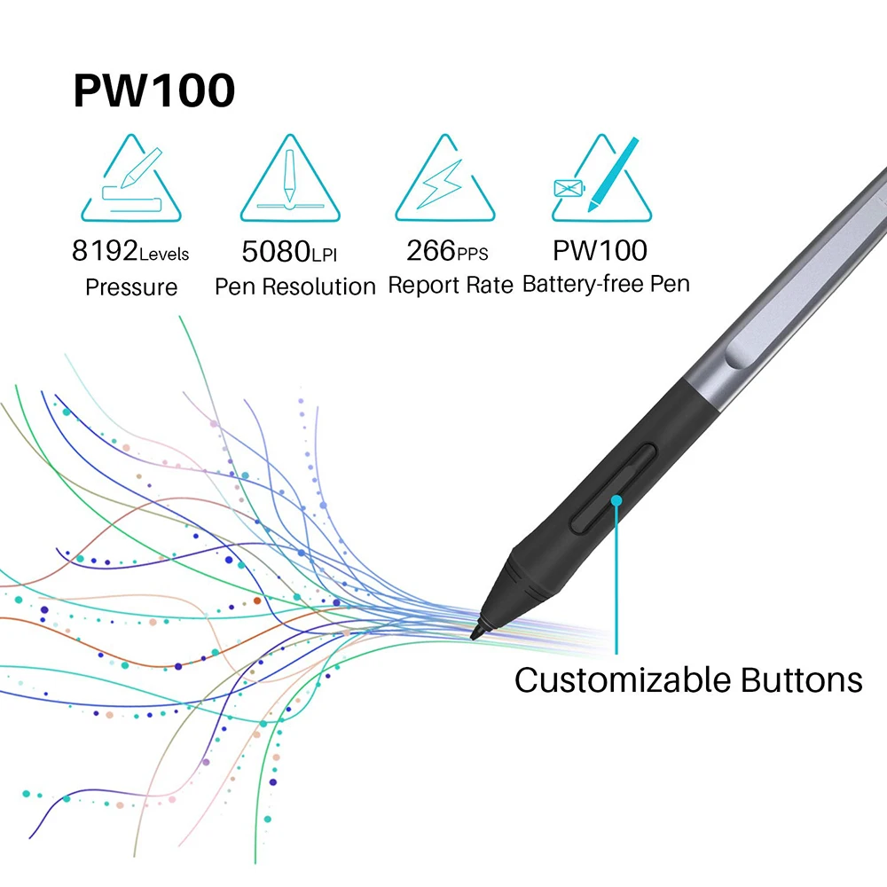 Slim and compact Huion battery-free pen writing signature pad drawing graphic tablet grafic