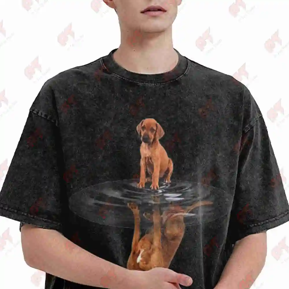 Rhodesian Ridgeback Vintage Washed Tee Pure Cotton T-Shirt