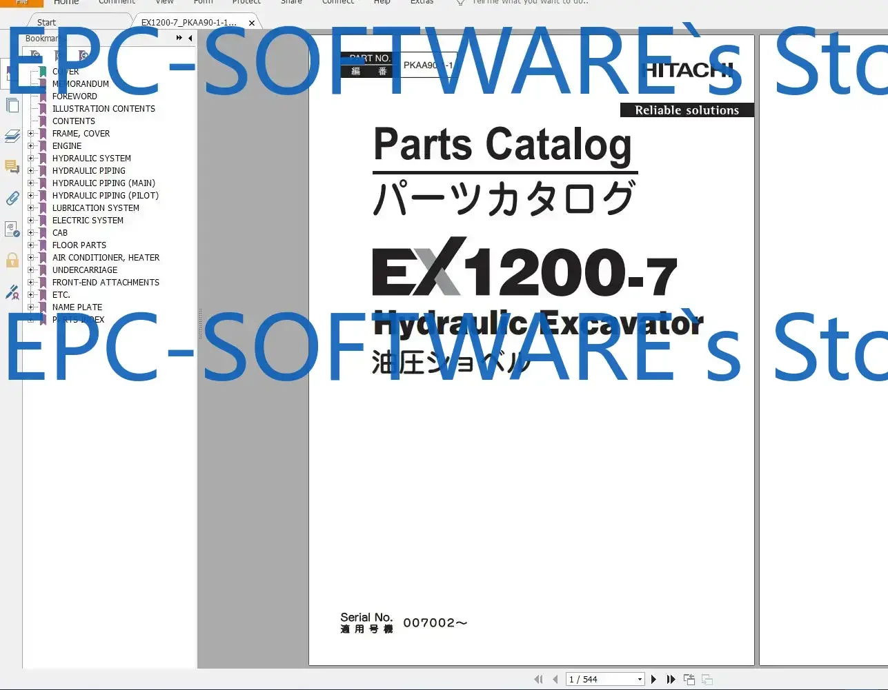 

Hitachi Mining Excavator EX 2021 10,9 ГБ PDF-детали Каталог, техническое руководство, руководство по мастерской, схема DVD