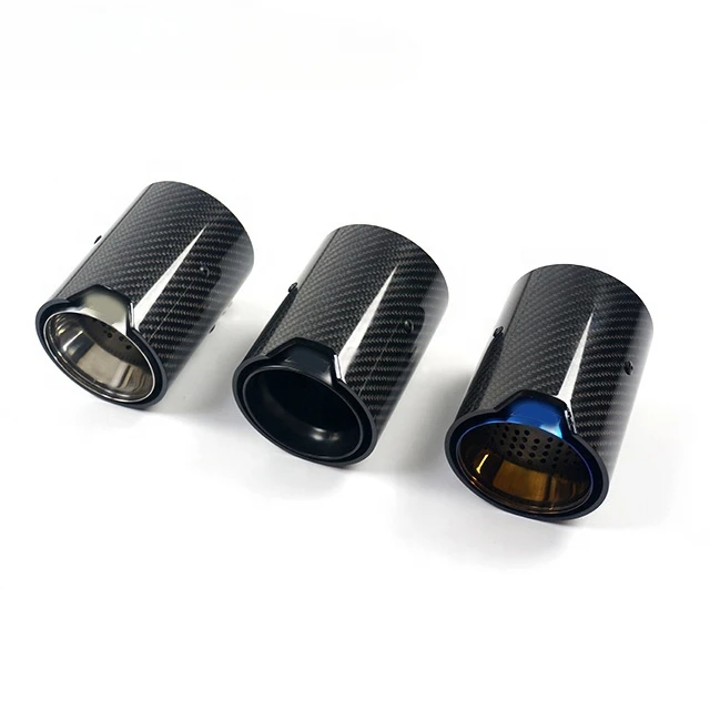 Carbon Fiber Chrome Tailpipe With Net Exhaust Tips For BMW M2 M3 M4 F87 F80 F82 F83