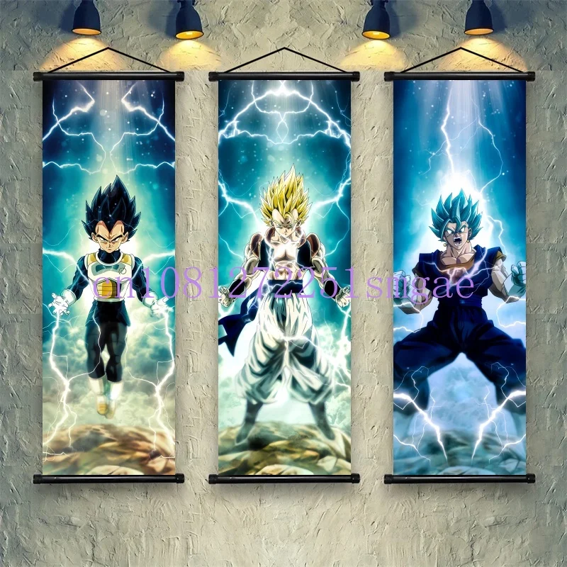 

Anime Poster Dragon Ball Hanging Paintings Kakarot Goku Canvas Vegeta Scrolls Picture Saiyan Wall Art Home Decor Computer Room