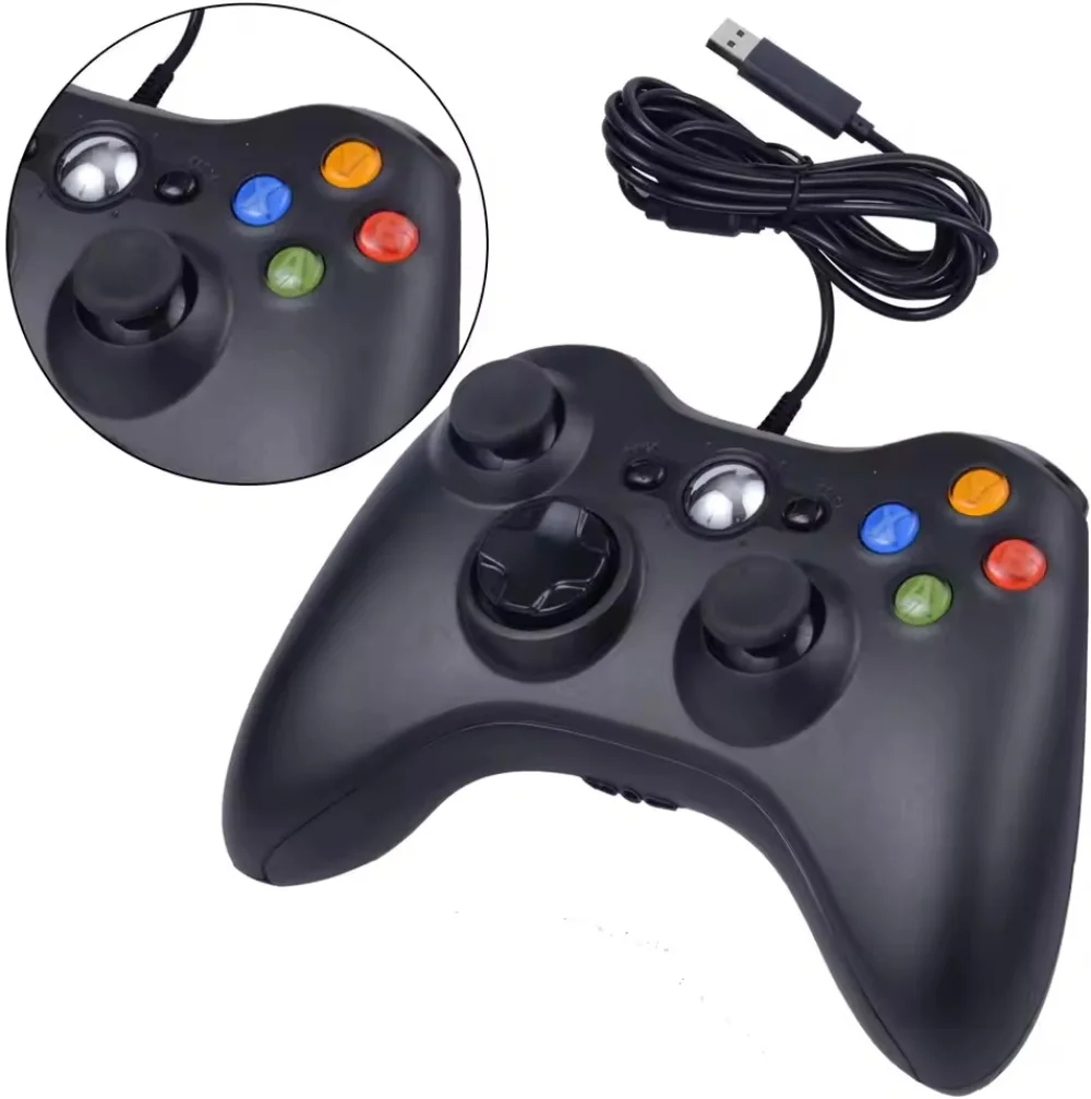 وحدة تحكم ألعاب USB سلكية لوحدة التحكم Xbox360 Joypad لـ Win 7/8/10 PC عصا التحكم وحدة تحكم Mando Gamepad لملحقات Xbox 360