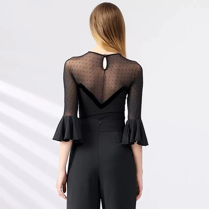 Moderner Rock mit Trompetenärmeln, Gesellschaftstanz, Walzer, Gesellschaftstanz, Übungskostüm