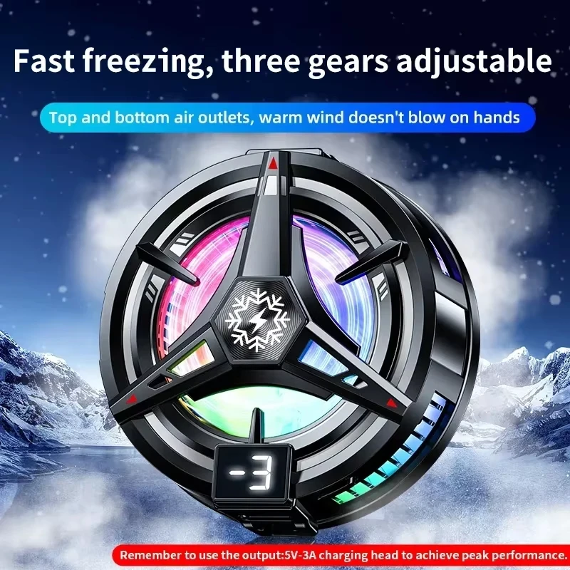 Three Gears Adjustable Mobile Phone Cooler Magnetic Suction Back Clip Semiconductor Cooling Radiator Back Clip with RGB Light view 4