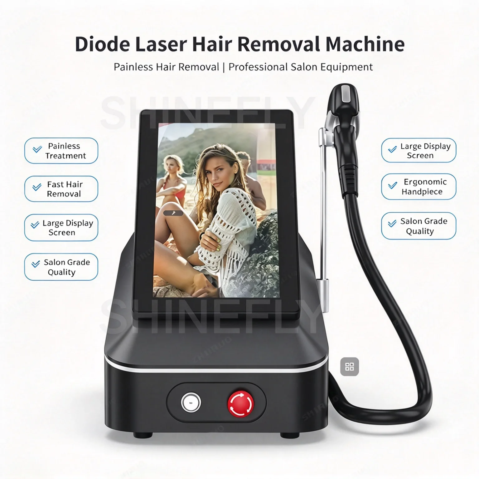 Newest Design Professional Portable 755nm 808nm 1064nm Diode Lase 3000w Permanent Hair Removal Machine