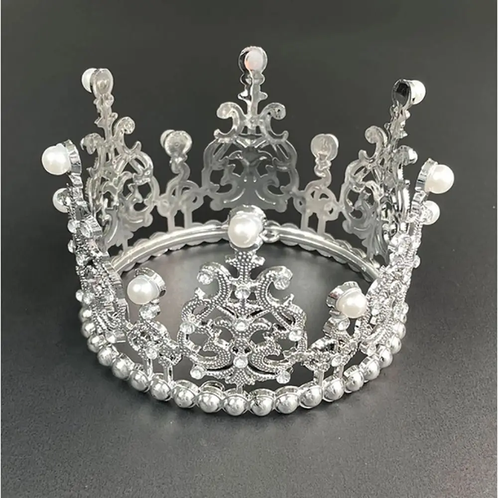 1 Stück Prinzessinnen-Geburtstagskuchen-Topper Kinder Baby Dekorative Krone Kuchendekoration Gold Silber Farbe Elegante Kuchenverzierungen