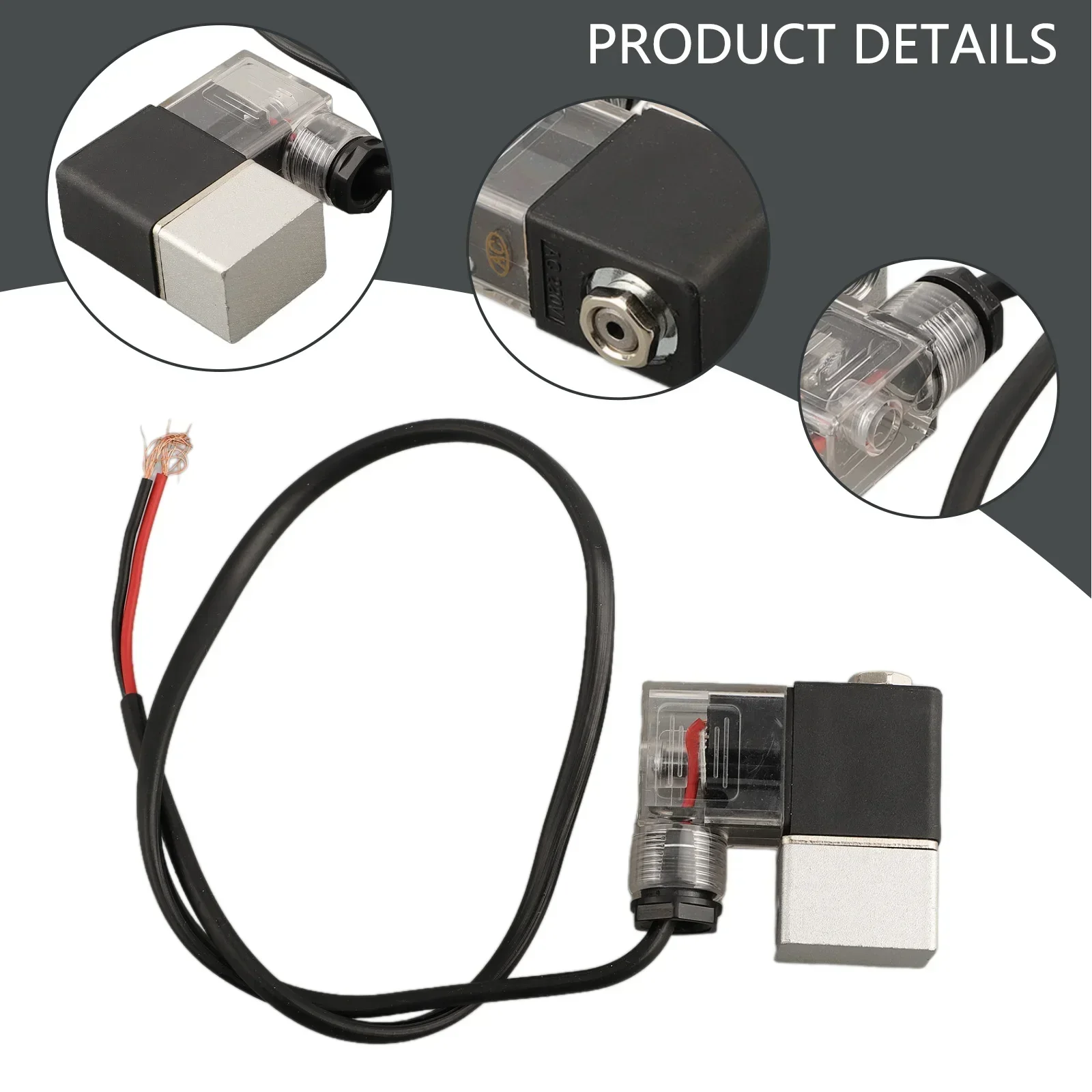 220V Solenoid Valve Exhaust Check Valve Industrial Equipment Efficient Air Flow Control Silent Working About 60 Cm Lead-length