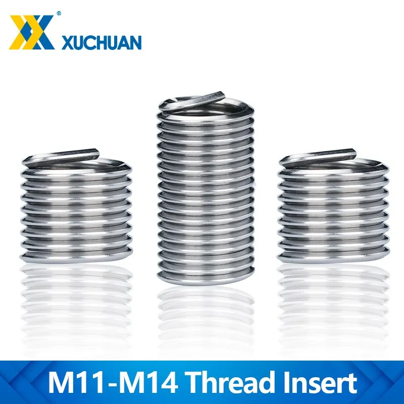 M11 M12 M14 Inner Thread Insert Assorted Set 304 Stainless Steel Thread Insert Fasteners Hardware Screw Repair Tool