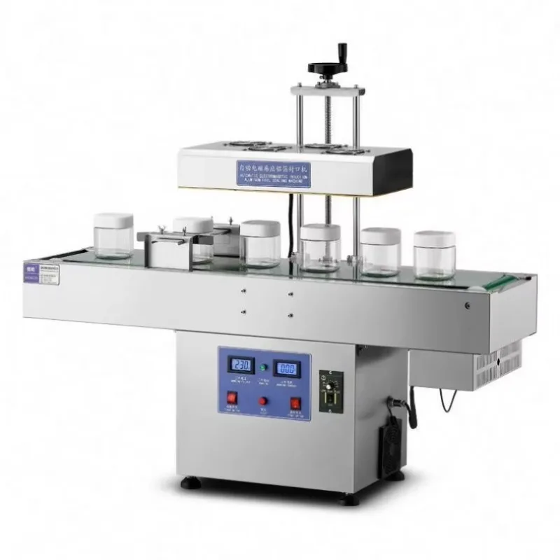 Aluminum  Gasket Sealing Machine Automatic Stainless Steel Continuous Plastic Bottle Glass Jar Lid Electromagnetic Induction