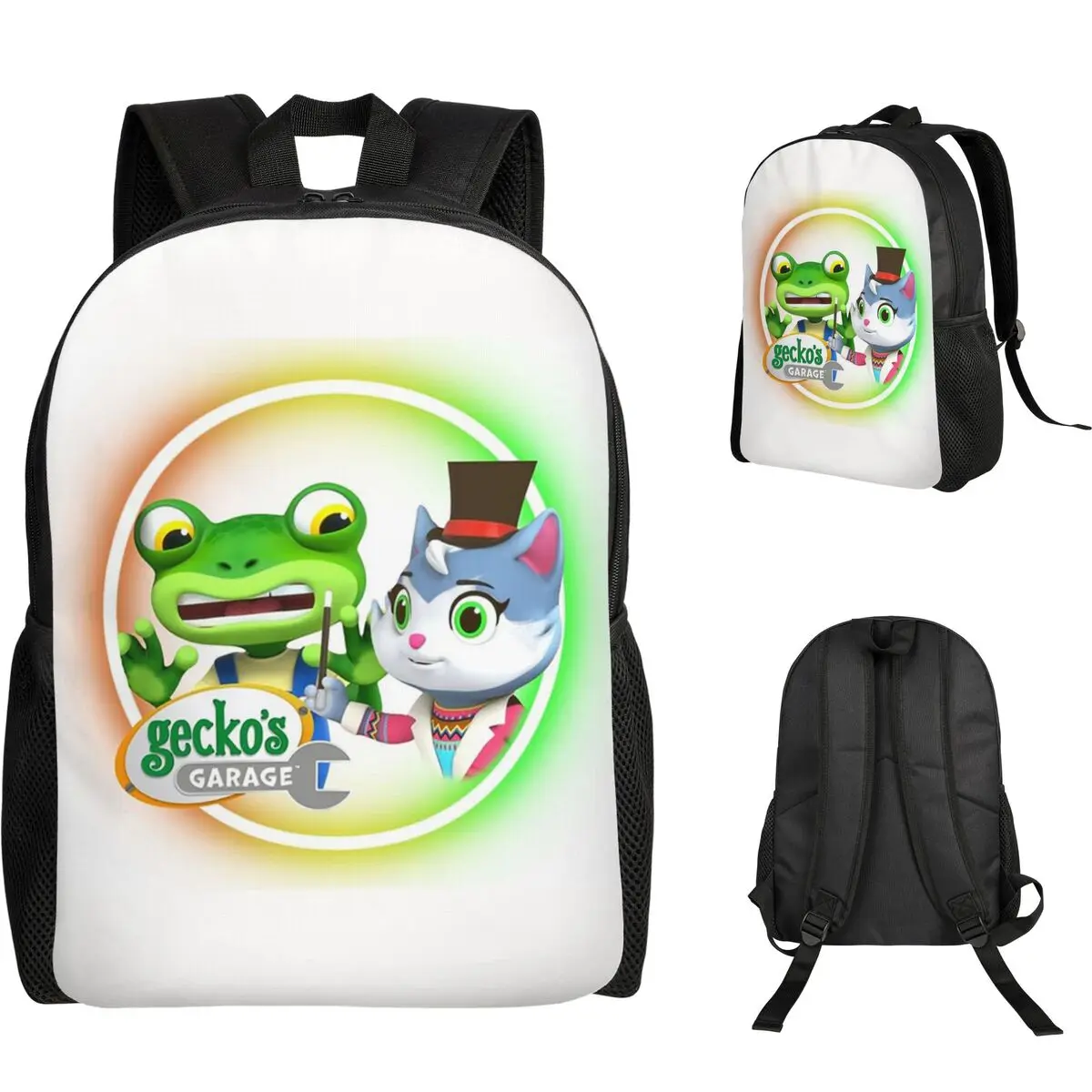 

Детский рюкзак Geckos Garage с героями мультфильмов, школьная сумка для мальчиков и девочек, школьная сумка, сумки на плечо для компьютера