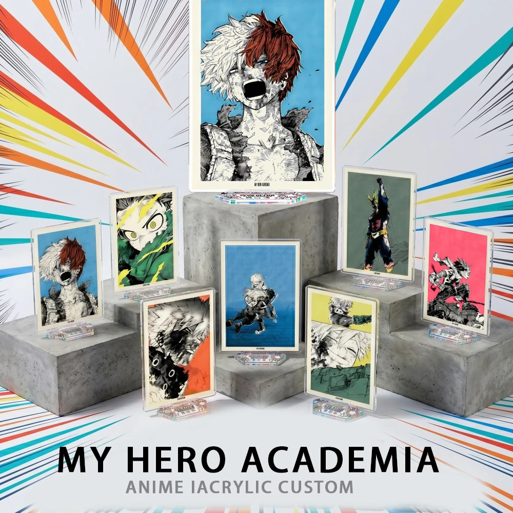 My Hero Academia - Llavero de acrílico con panel de manga, figuras de Todoroki, Bakugo, Izuku, All Might, Aizawa, Ochaco, accesorios kawaii