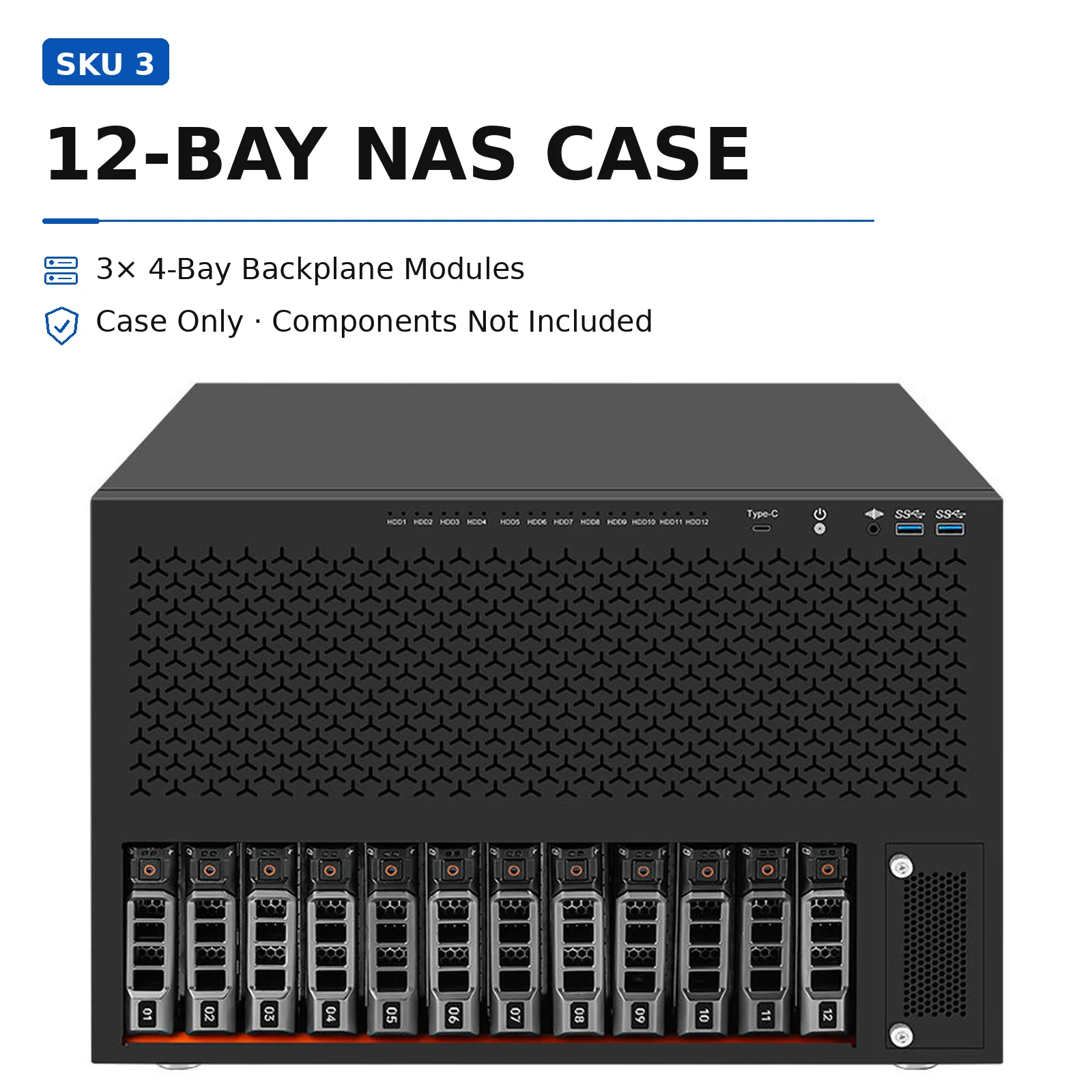 6 8 12 Bay NAS Case Hot Swap SATA HDD Server Chassis SFF-8643 Backplane ATX M-ATX ITX 8 PCIe Slots ATX PSU